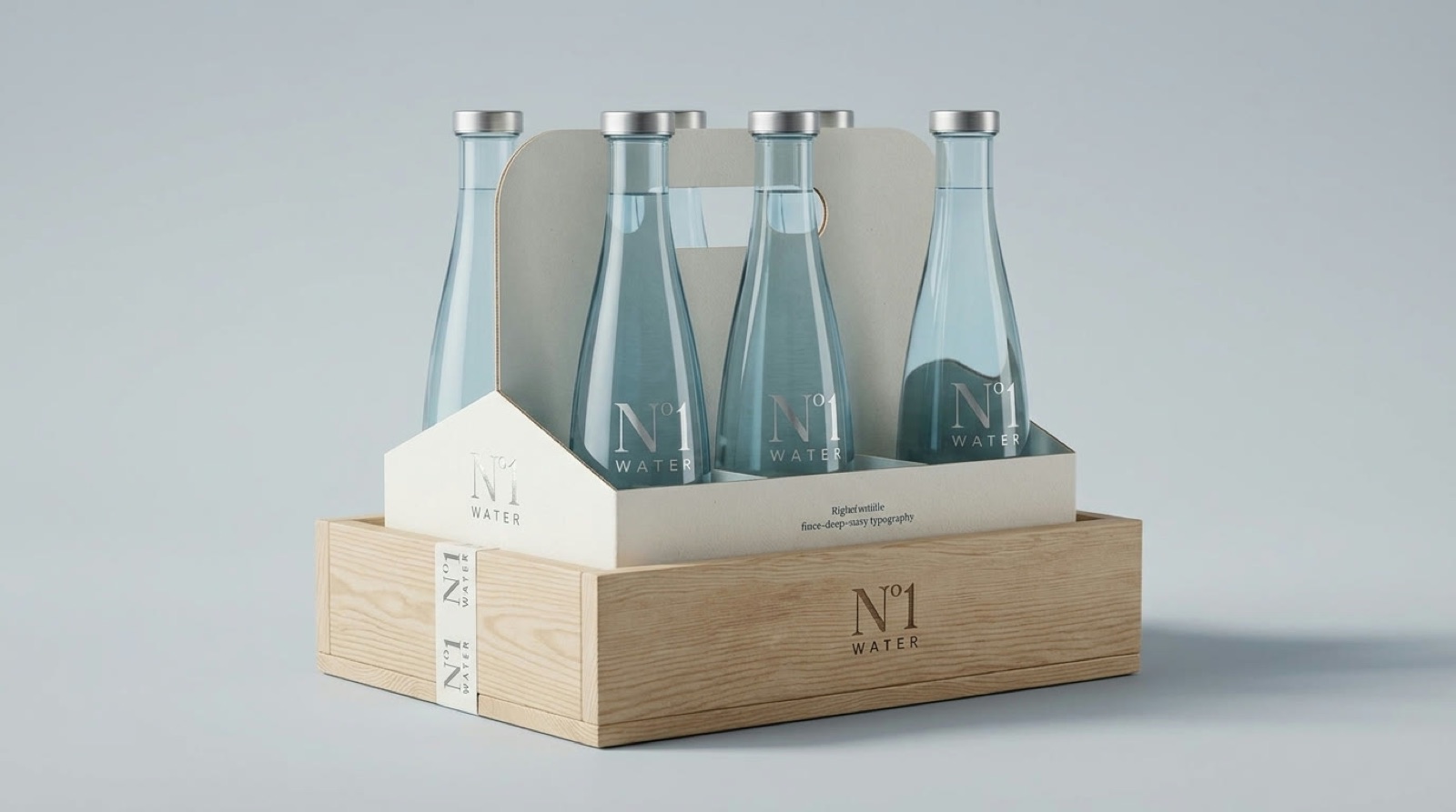 N°1 Water Premium-Sixpack in einer Präsentationskiste aus Holz